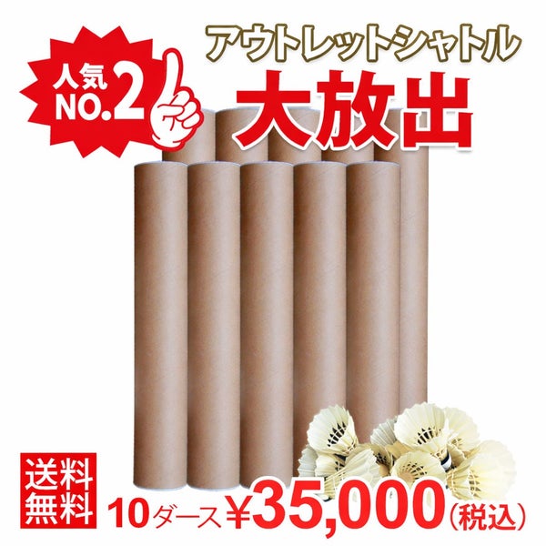 着後レビューでプレゼント！ 【送料無料】【頑張らないバドミントン研究会オリジナル】バドミントン　アウトレットシャトル 10ダースセット